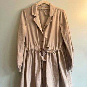 ASOS Tan Tie Front Shirt Dress Size 6
